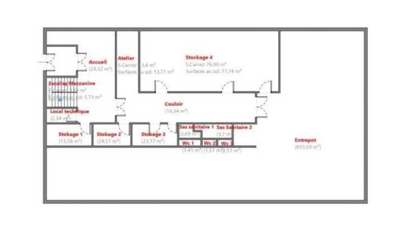 Vente entrepots 1080 m² non divisibles