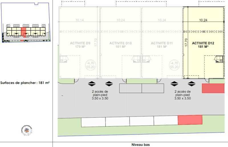 Vente entrepots 181 m² non divisibles