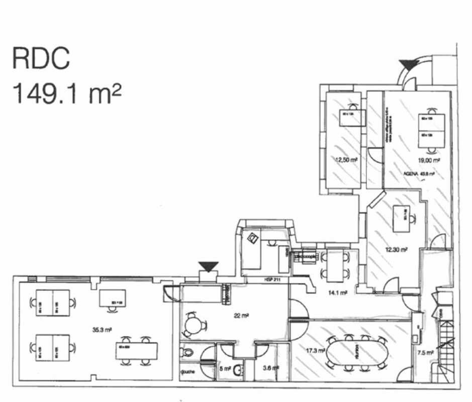 Vente bureaux 244 m² non divisibles
