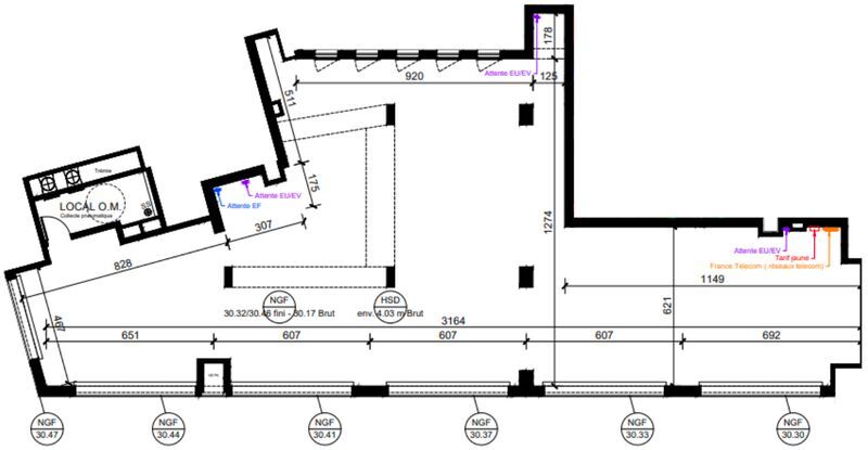 Vente locaux commerciaux 274 m² non divisibles
