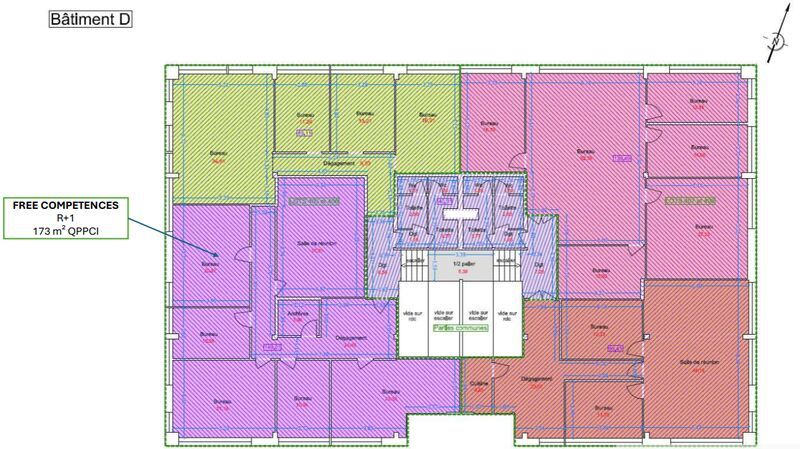 Location bureaux 173 m² non divisibles