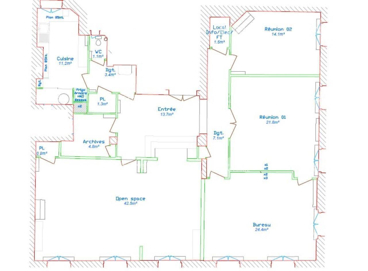147 m² pour ce bureaux en location à Rennes