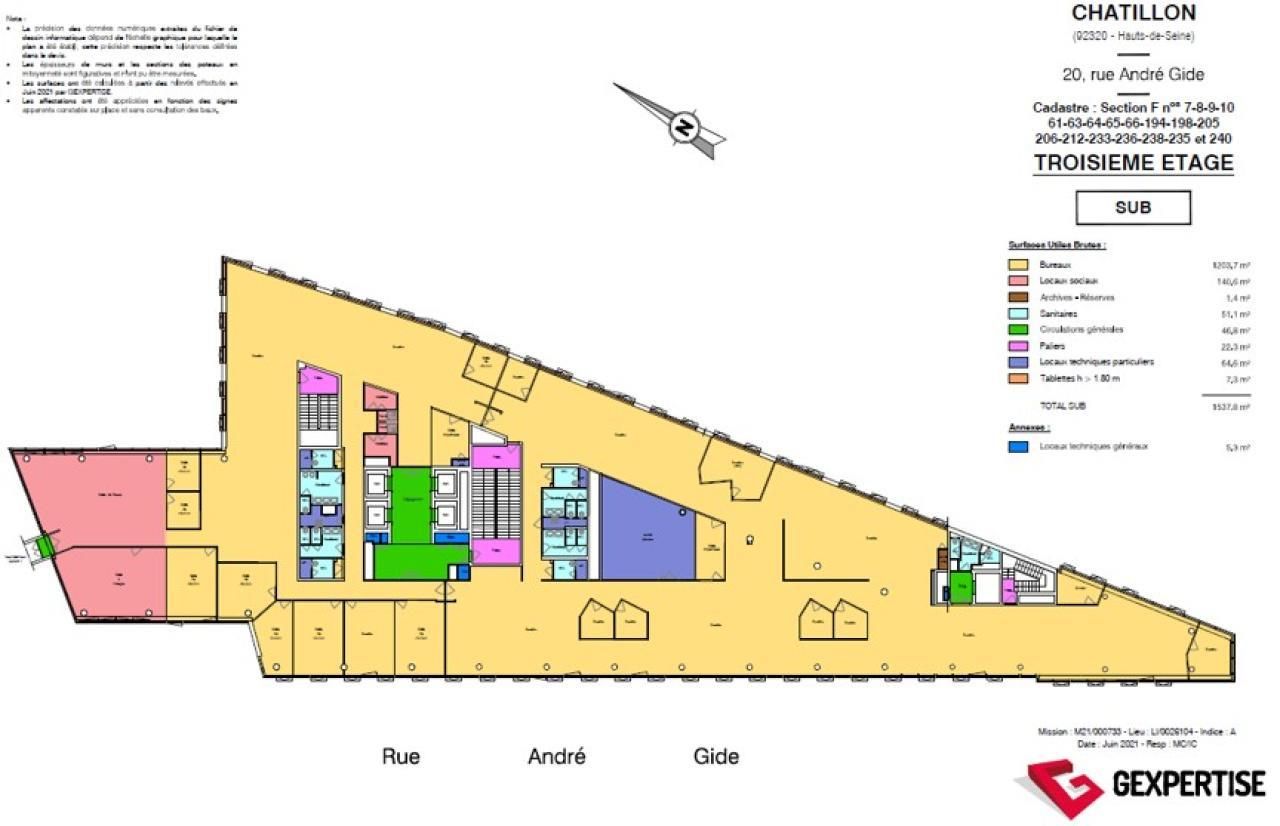 10833 m² pour ce bureaux en location à Châtillon