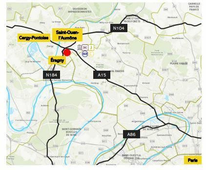 80240 m² pour cetentrepôts classe a en location à Éragny