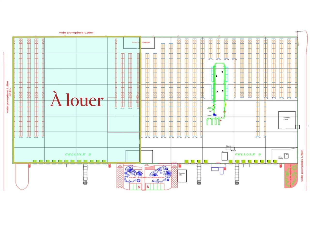 Location entrepots 8762 m² non divisibles