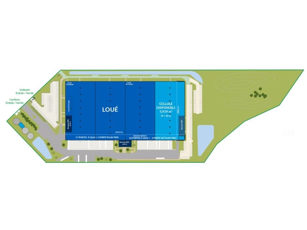 Location entrepots 6355 m² non divisibles