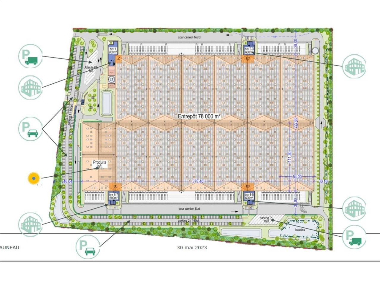 Location entrepots 81727 m² divisibles à partir de 24000 m²