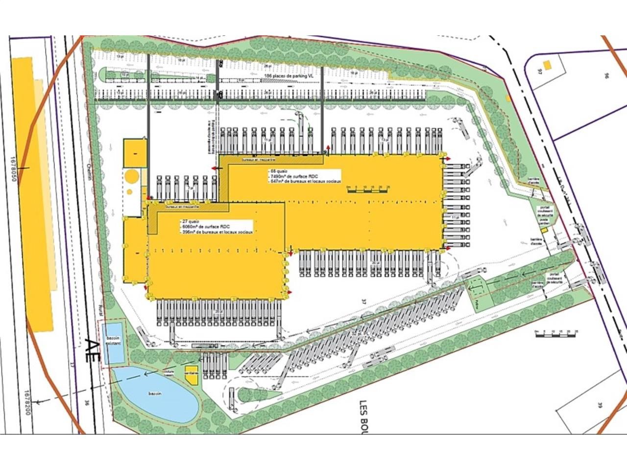 Location entrepots 14493 m² divisibles à partir de 6400 m²