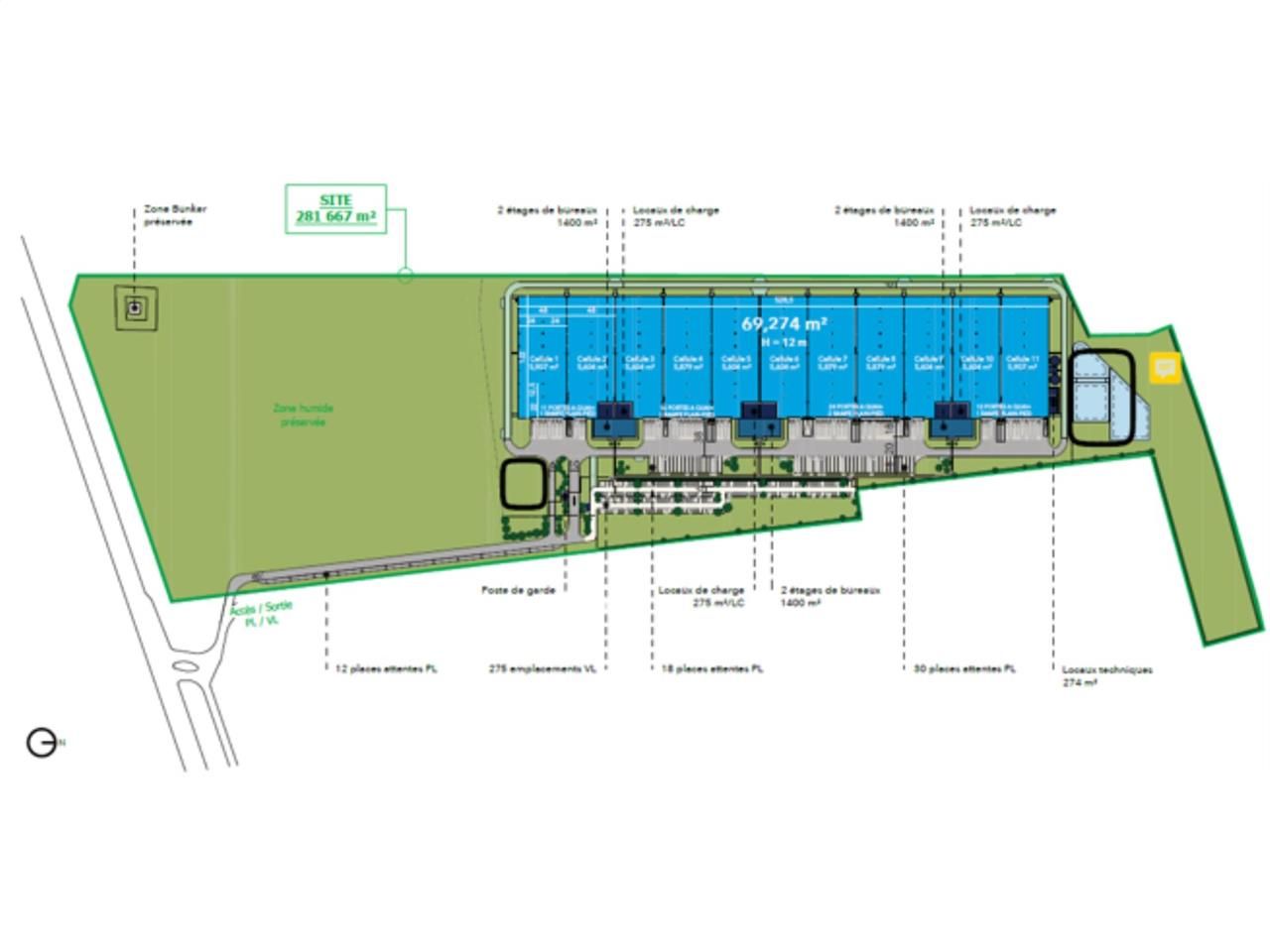 Location entrepots 69224 m² divisibles à partir de 274 m²