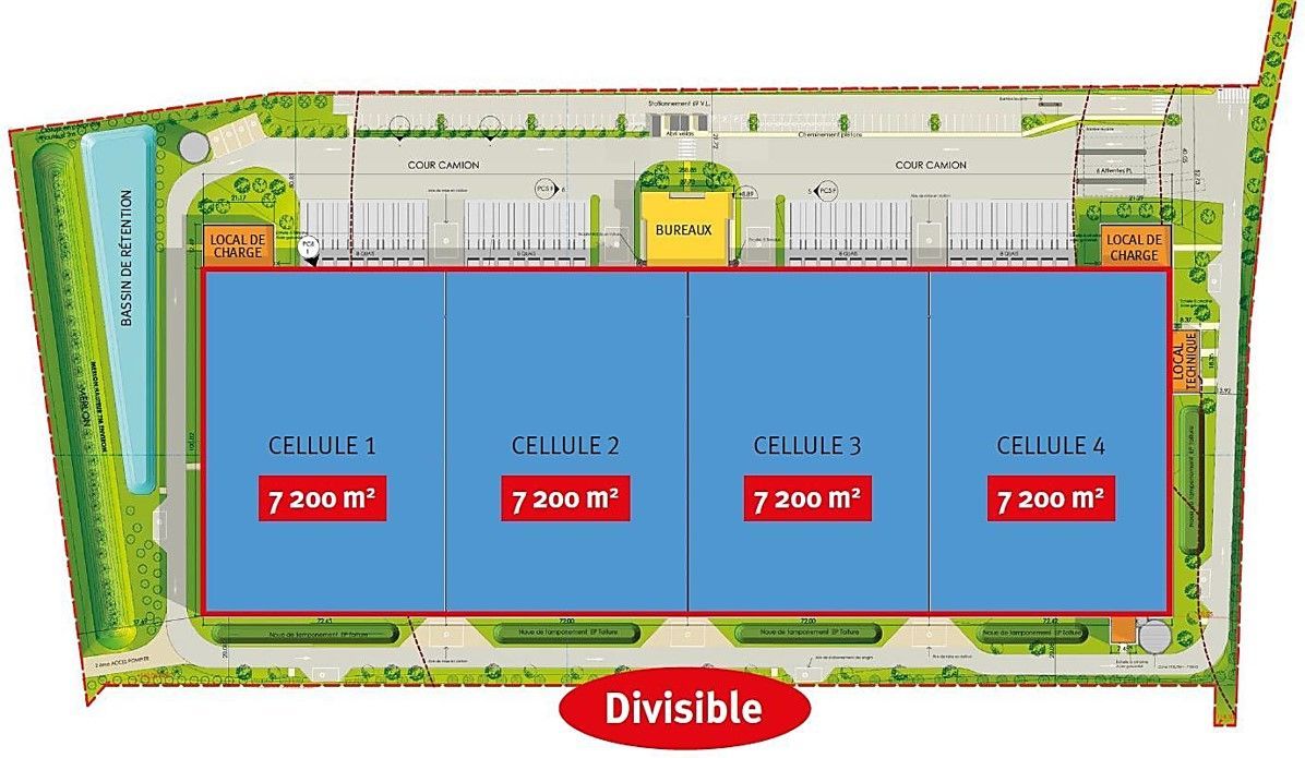 Location entrepots 30490 m² divisibles à partir de 7200 m²