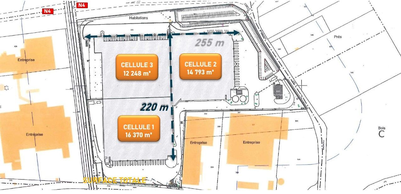 Location entrepots 59520 m² non divisibles