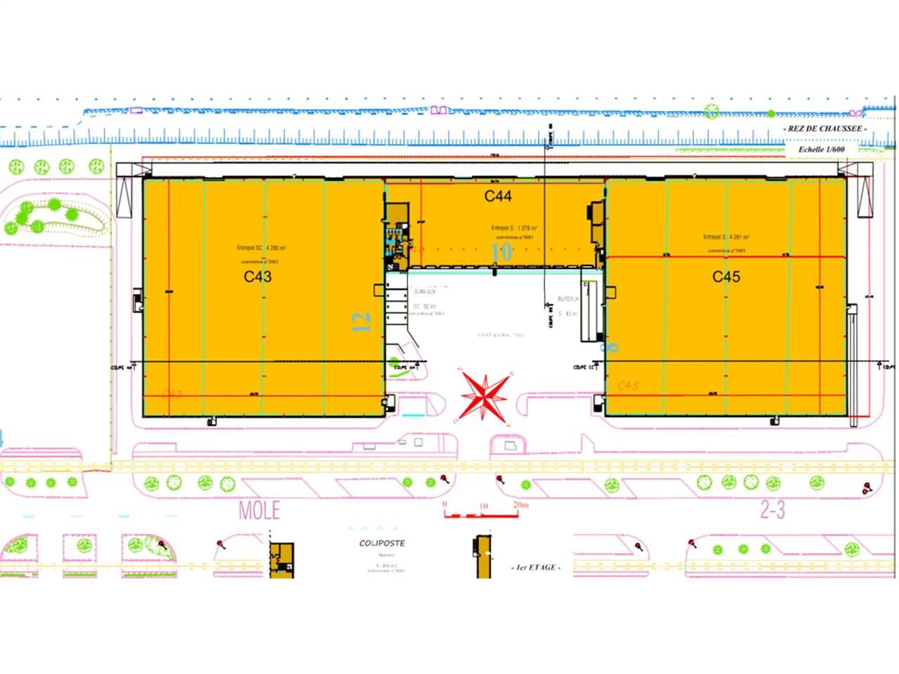 Location entrepots 10531 m² non divisibles