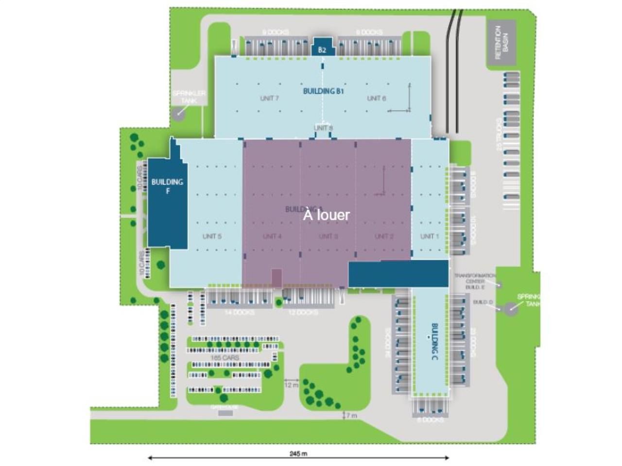 Location entrepots 15764 m² divisibles à partir de 4862 m²