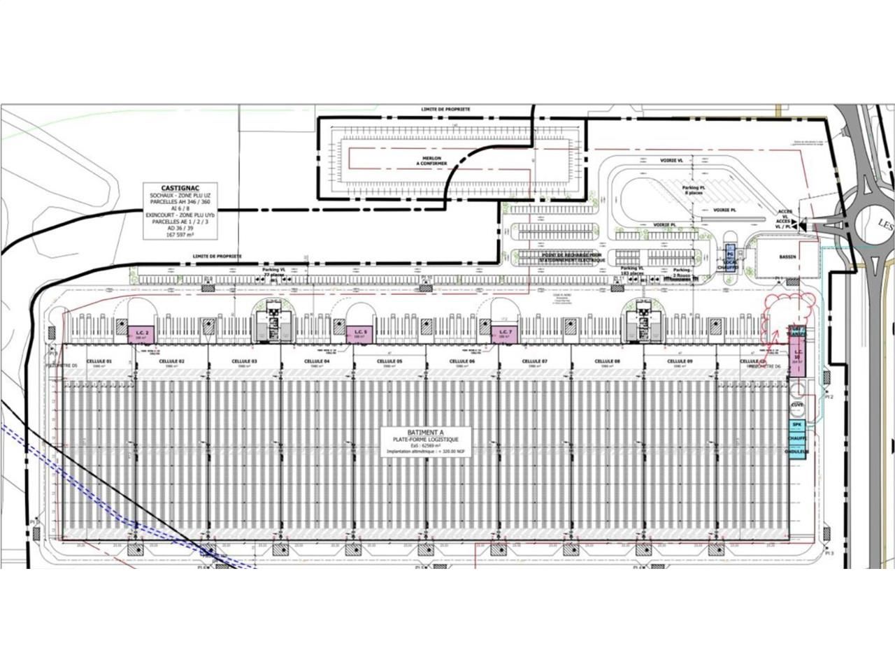 Location entrepots 62941 m² non divisibles