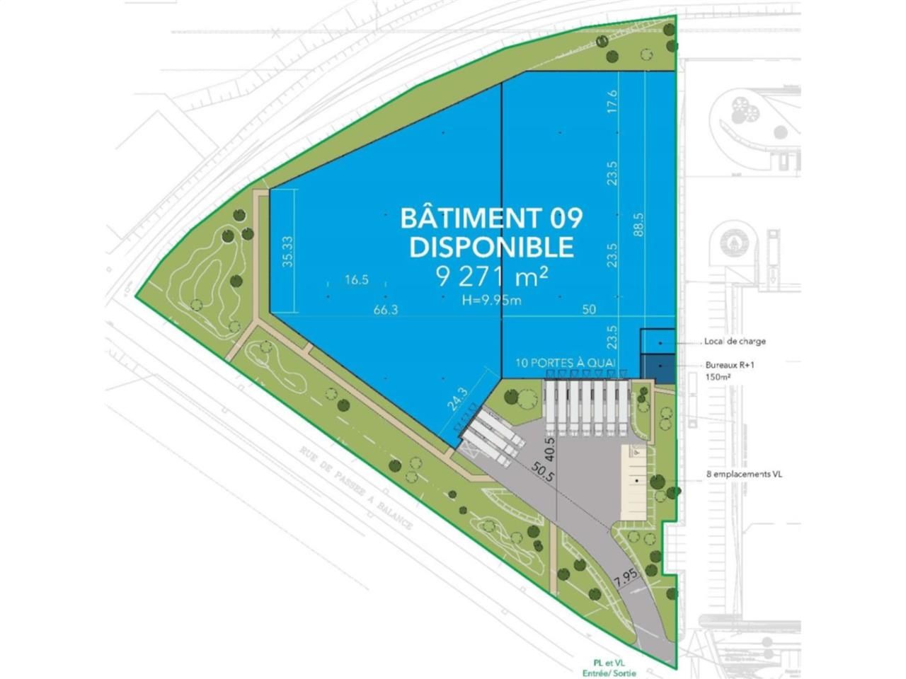 Location entrepots 9271 m² non divisibles