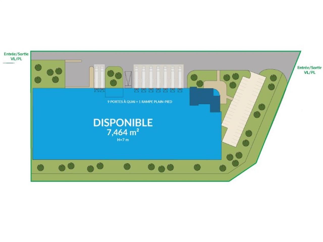 Location entrepots 7464 m² non divisibles