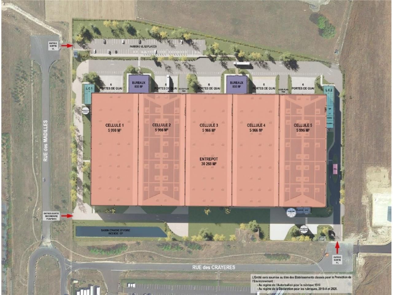 Location entrepots 32130 m² divisibles à partir de 6000 m²