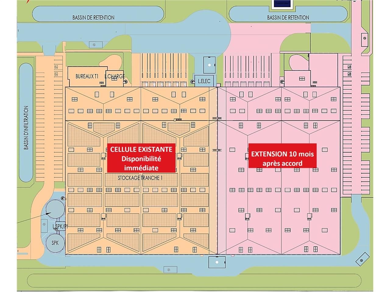 Location entrepots 17222 m² divisibles à partir de 7723 m²