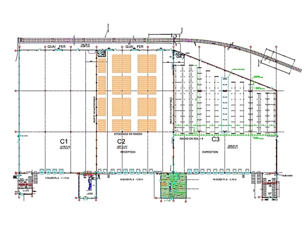 Location entrepots 9456 m² non divisibles