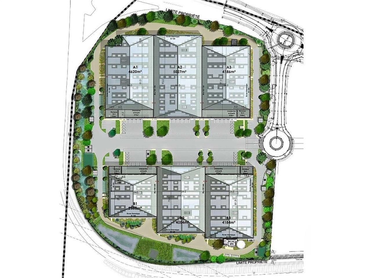 Location entrepots 4923 m² non divisibles