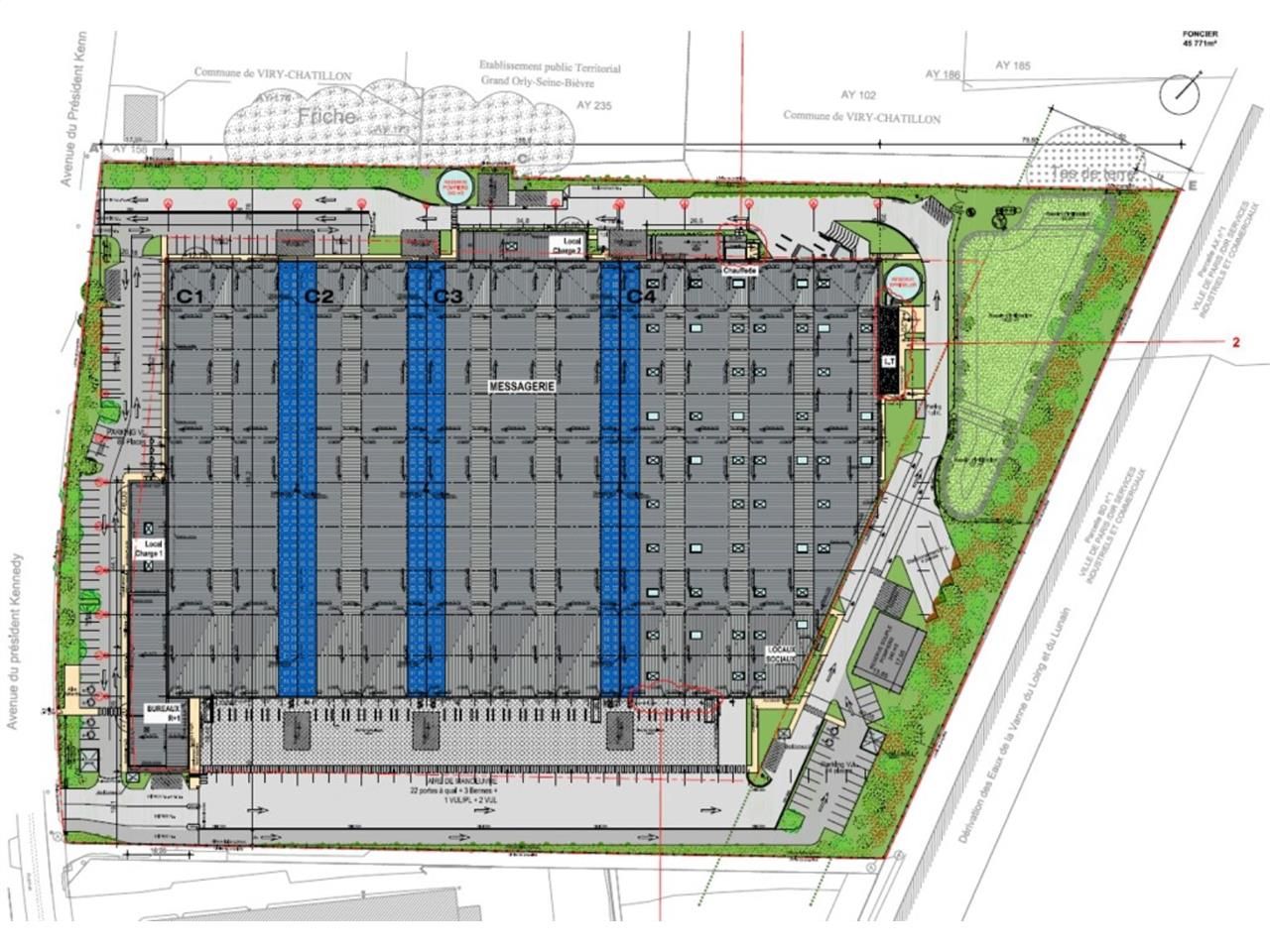 Location entrepots 5740 m² non divisibles