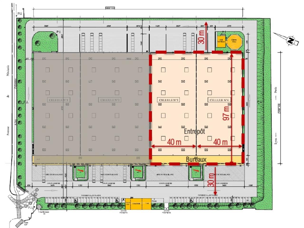 Location entrepots 8719 m² divisibles à partir de 375 m²