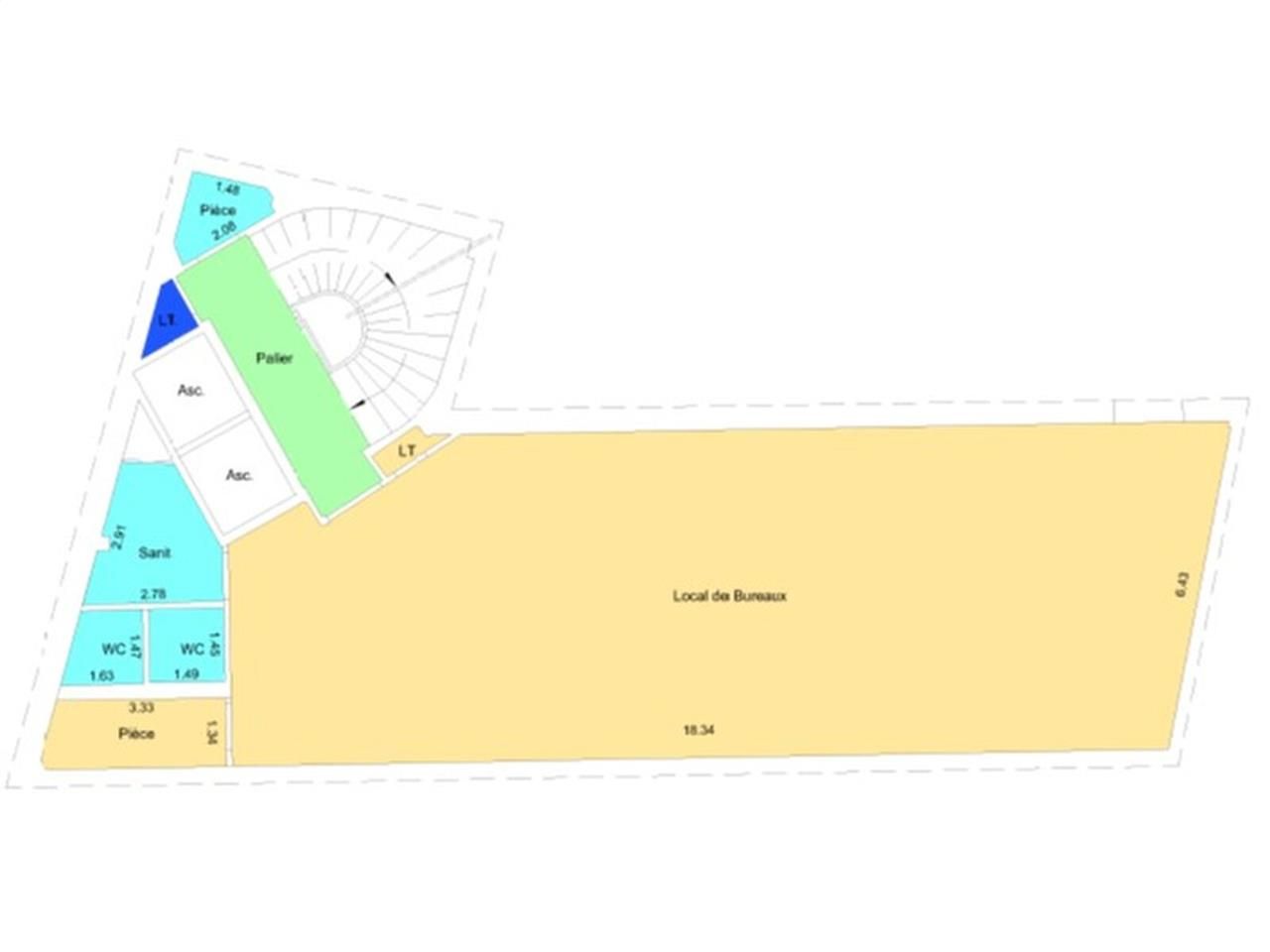 Location bureaux 888 m² divisibles à partir de 158 m²