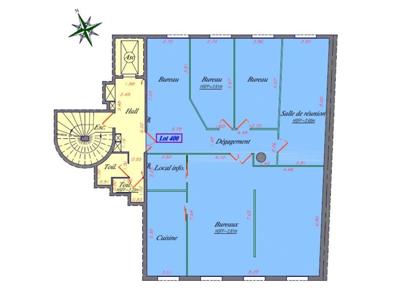 Location bureaux 895 m² divisibles à partir de 189 m²