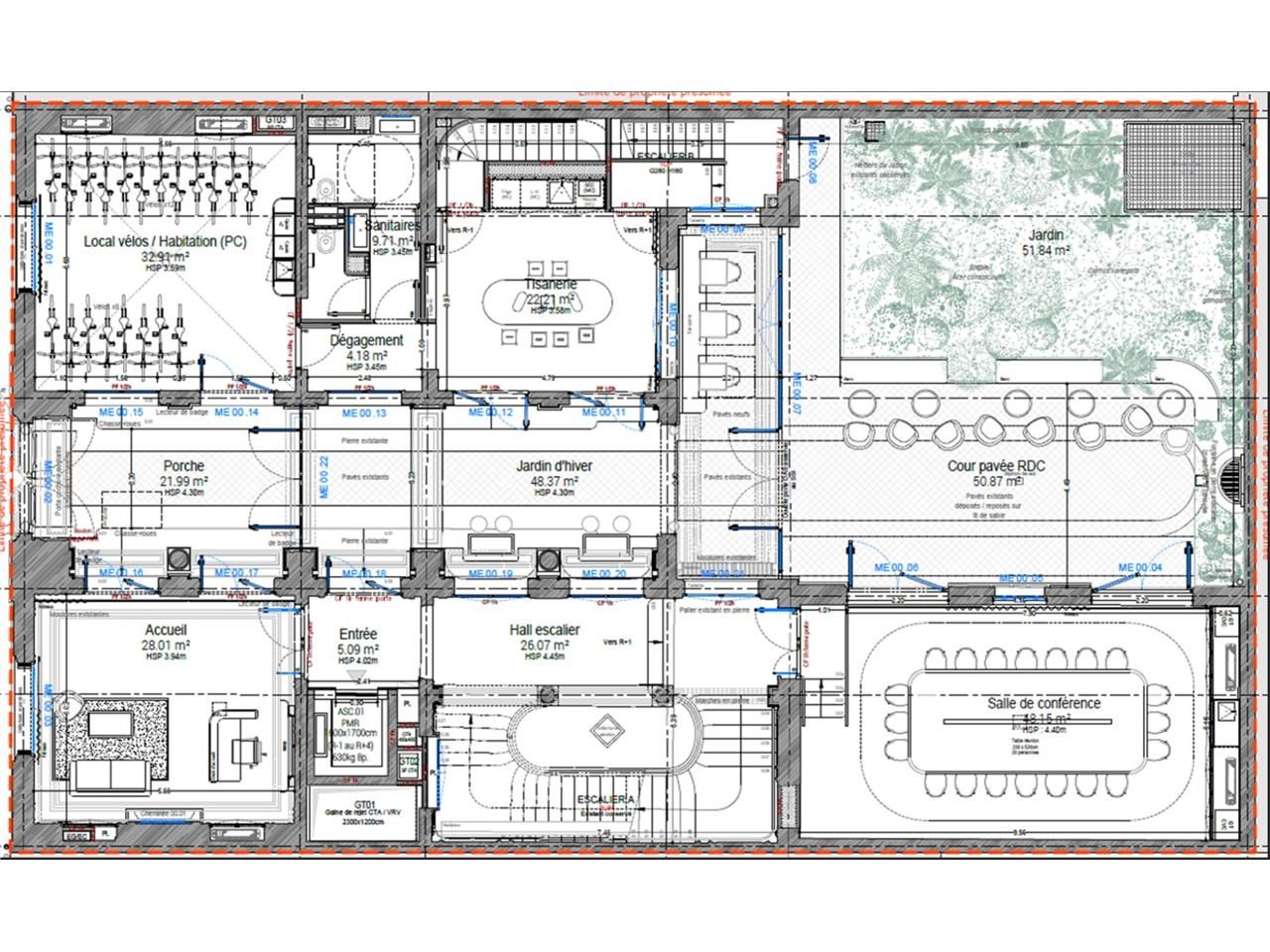 Location bureaux 1248 m² non divisibles