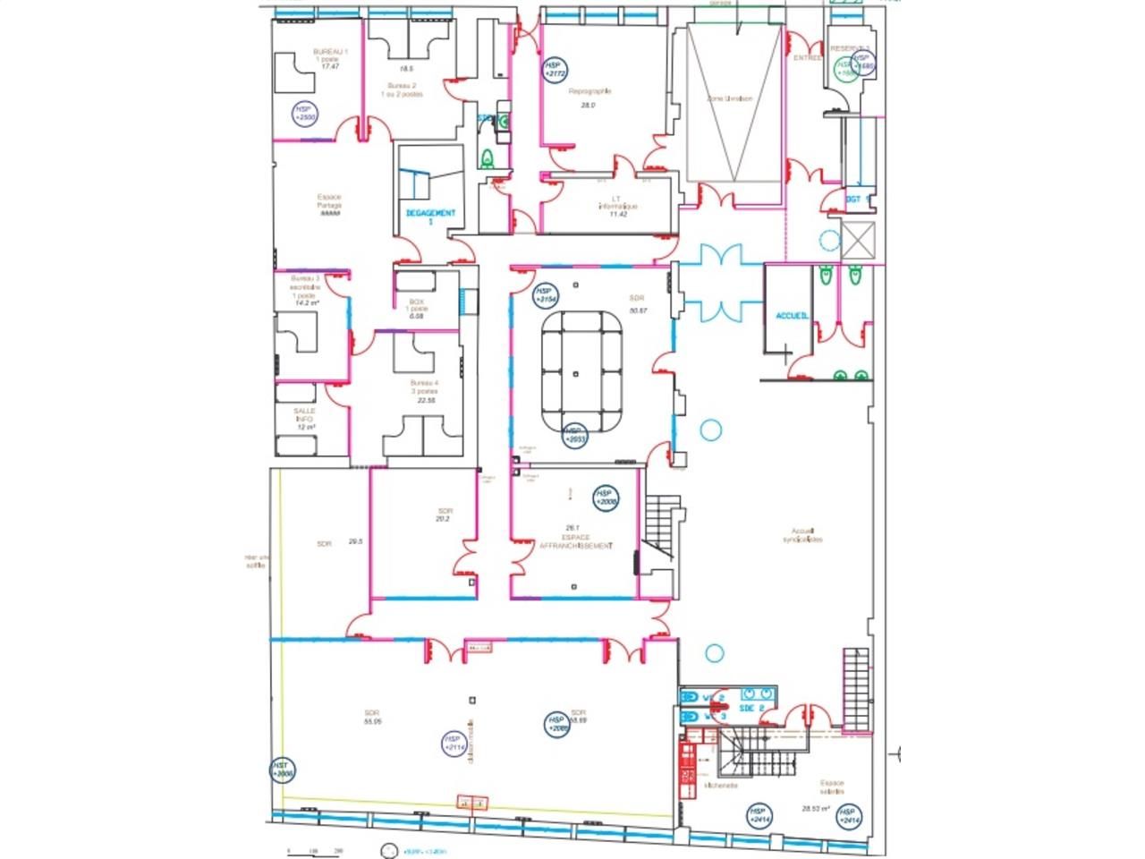Vente bureaux 1417 m² non divisibles