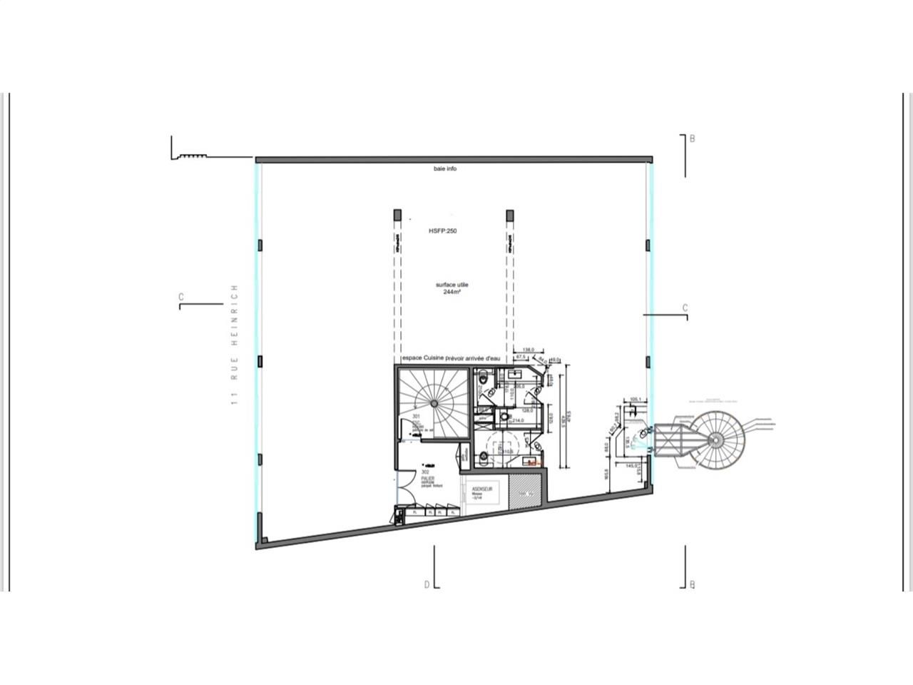 Location bureaux 244 m² non divisibles