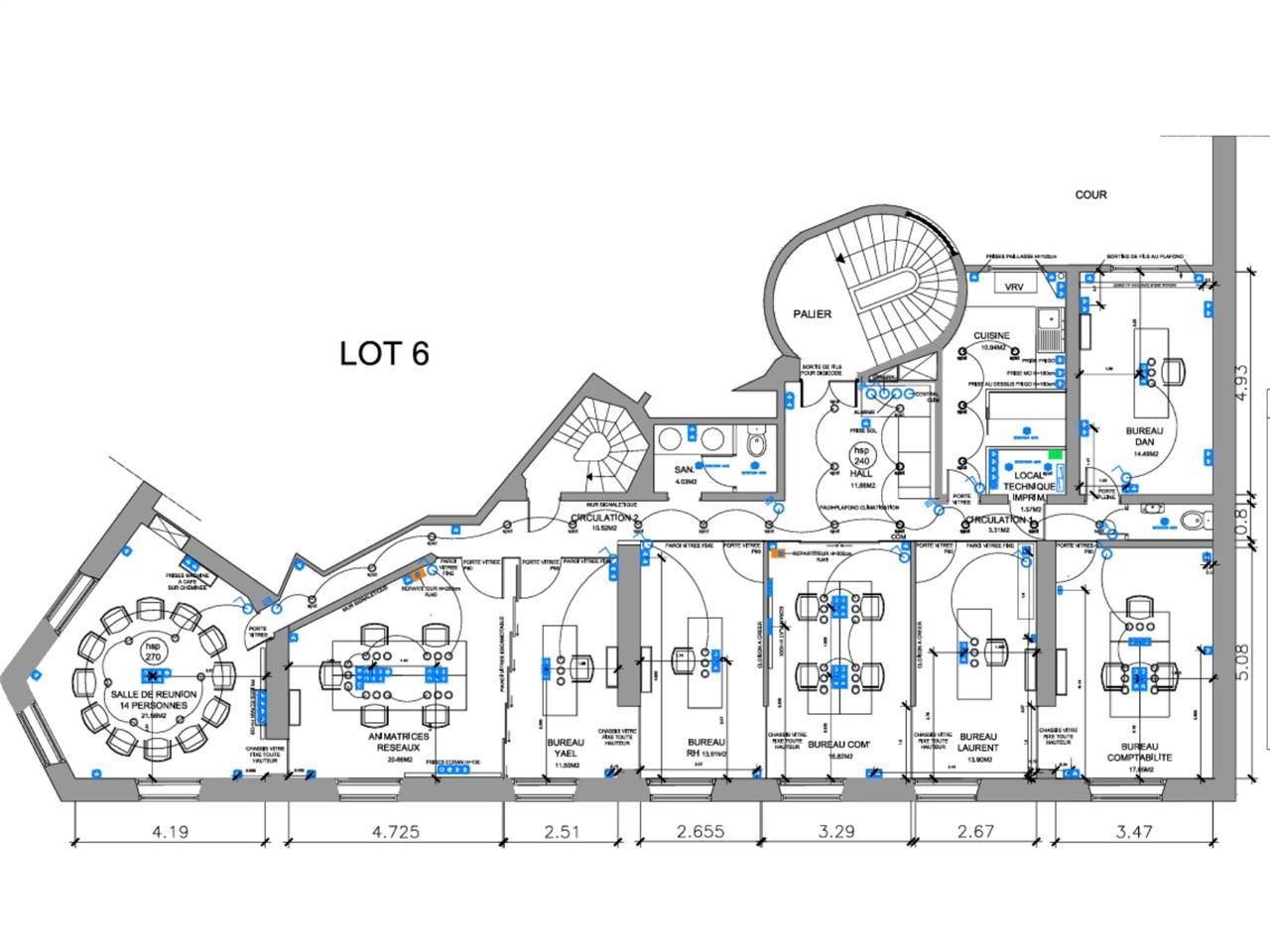 Vente bureaux 170 m² non divisibles