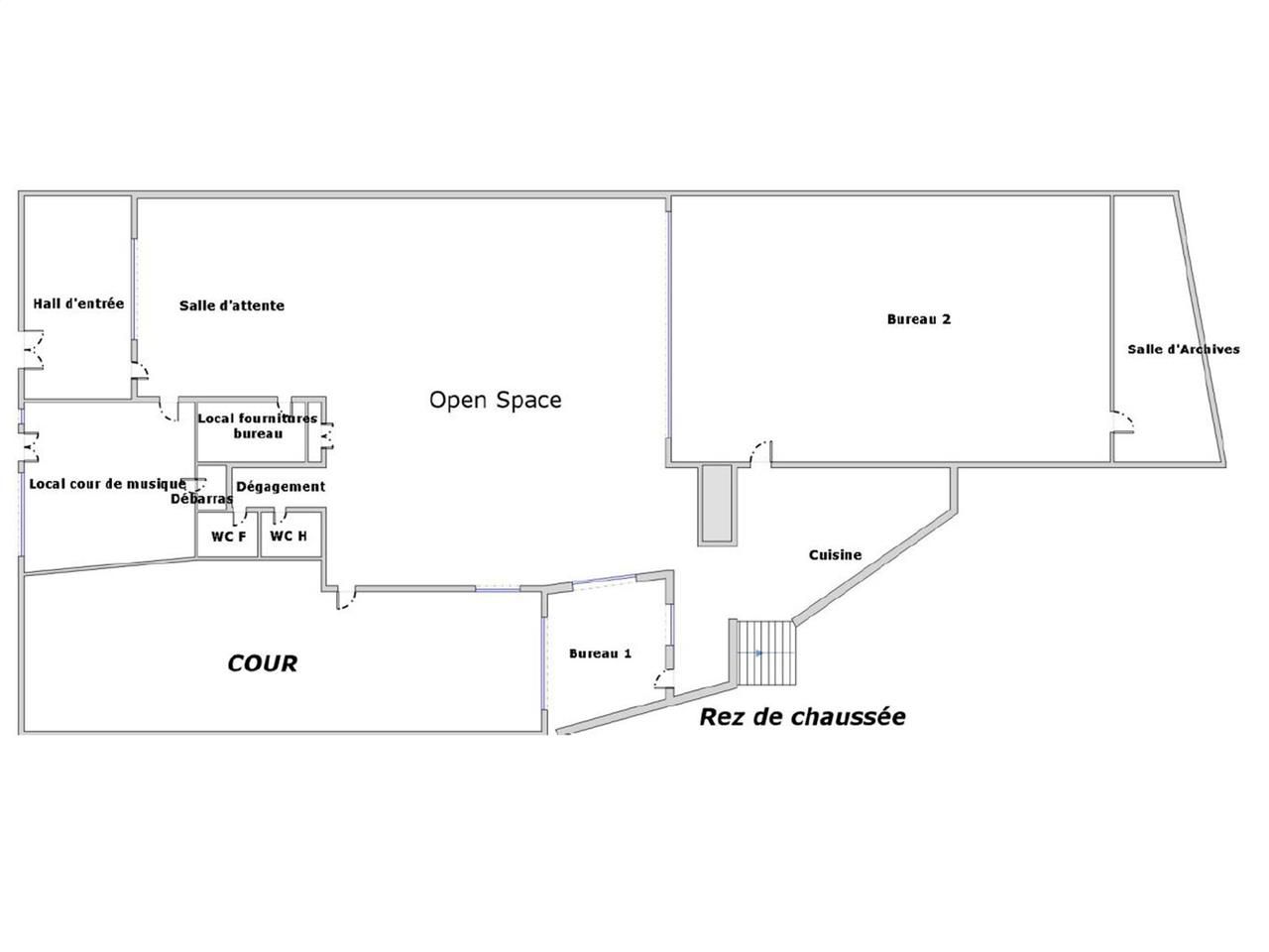 Location bureaux 330 m² non divisibles