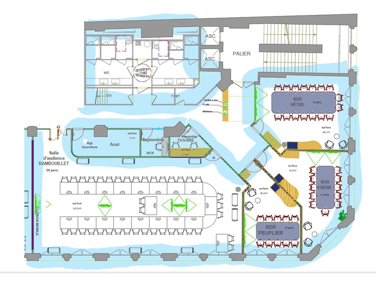 Location bureaux 260 m² non divisibles