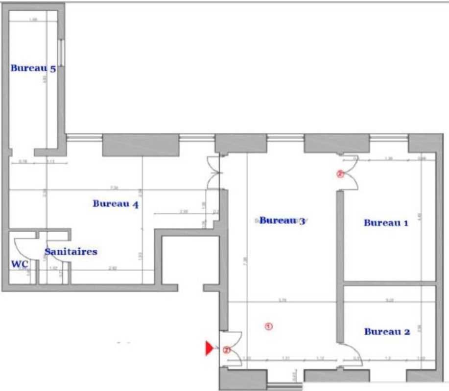 Location bureaux 90 m² non divisibles