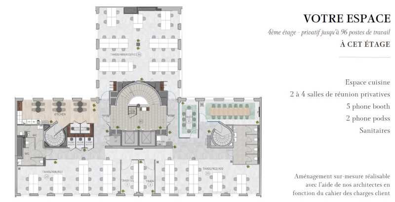 Bureaux fermé Coworking bureaux 600 m² divisibles à partir de 32 m²