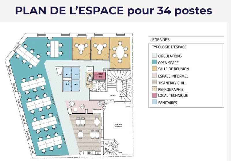 Bureaux fermé Coworking bureaux 280 m² non divisibles