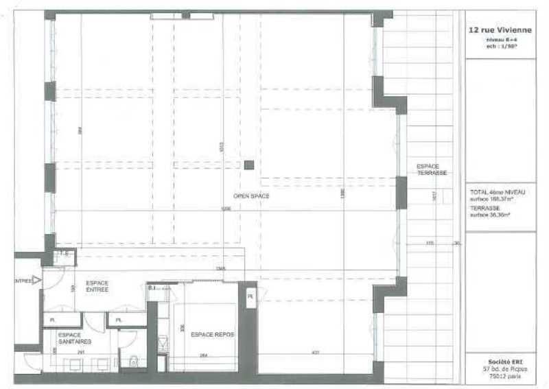 Location bureaux 167 m² non divisibles