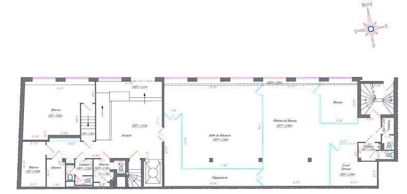 Location bureaux 1094 m² non divisibles