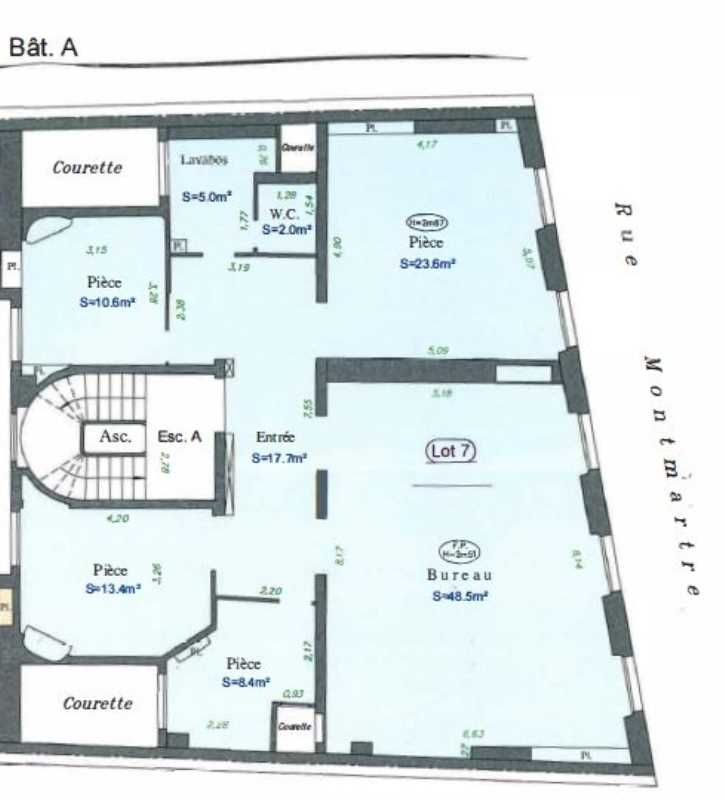 Location bureaux 128 m² non divisibles