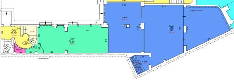 Location bureaux 193 m² non divisibles