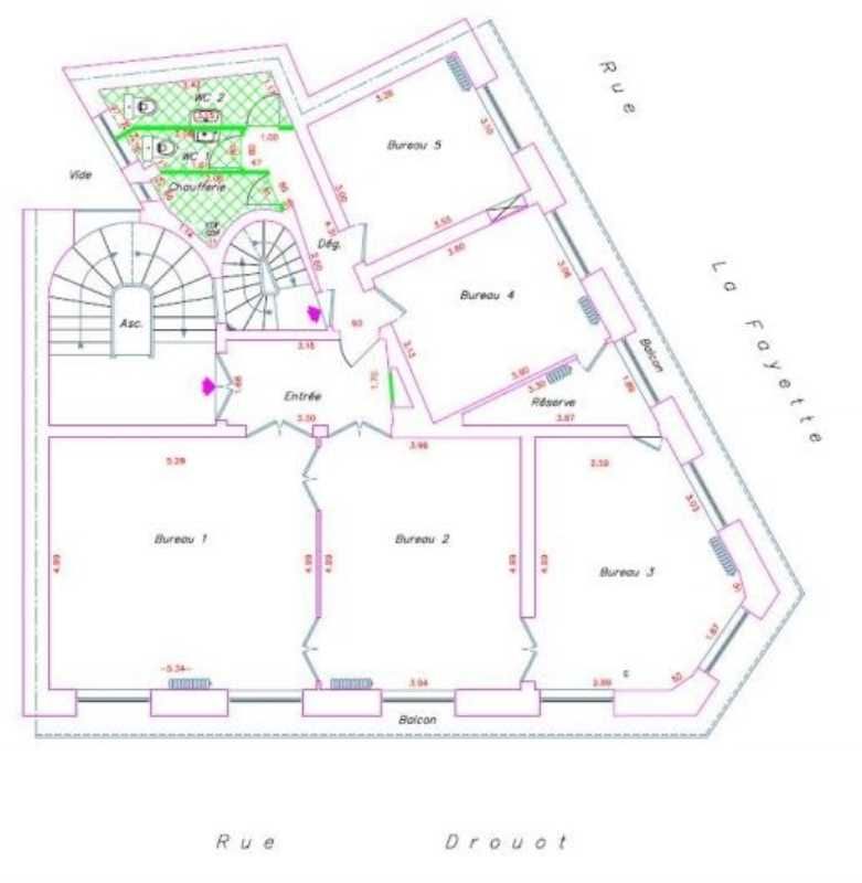 Location bureaux 110 m² non divisibles