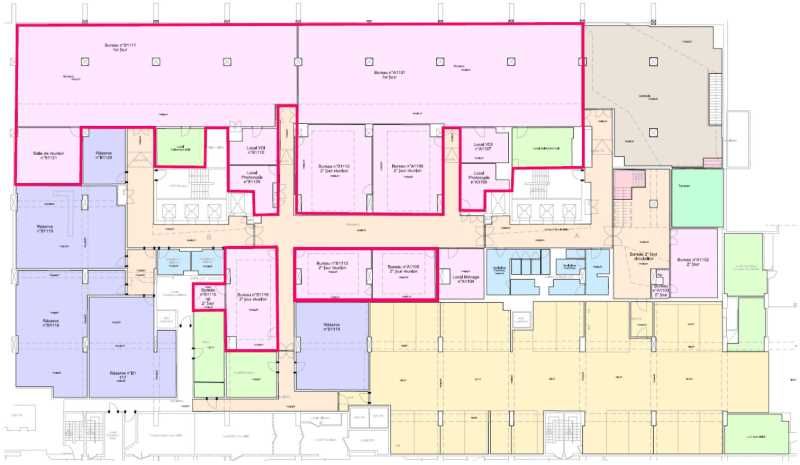 Location bureaux 1162 m² non divisibles