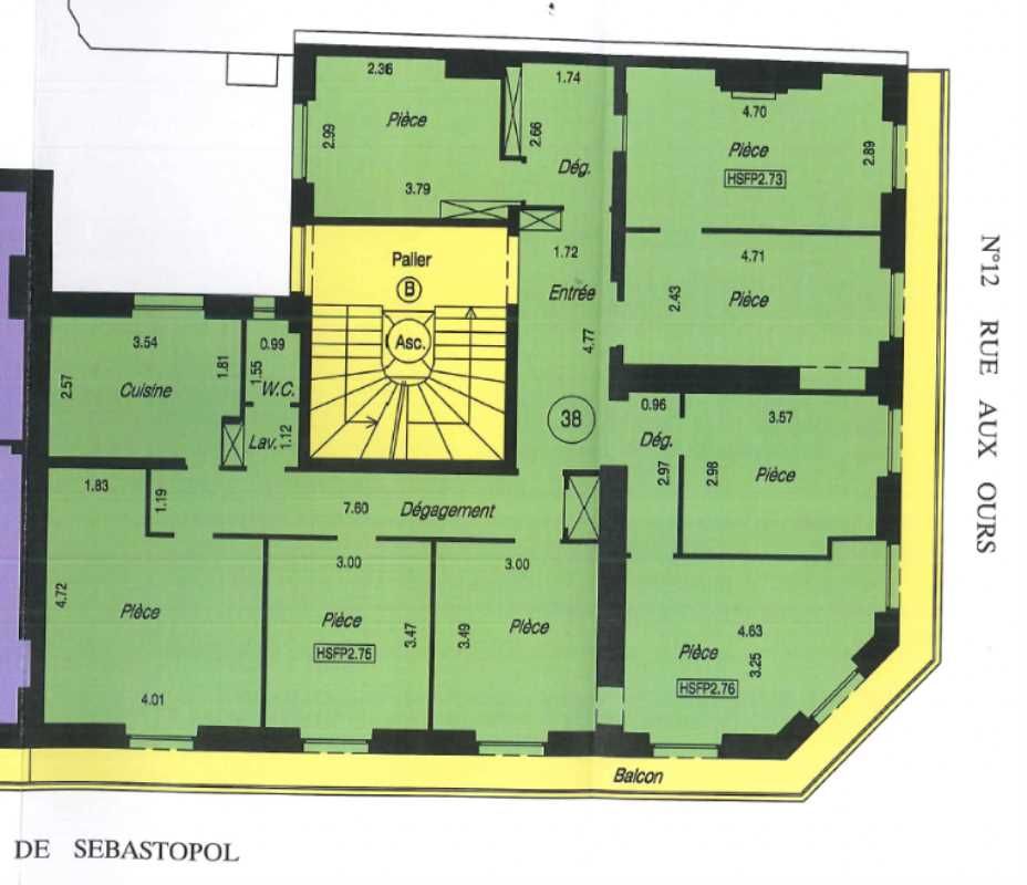 Location bureaux 138 m² non divisibles