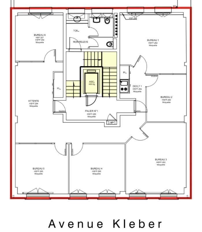 Location bureaux 147 m² non divisibles