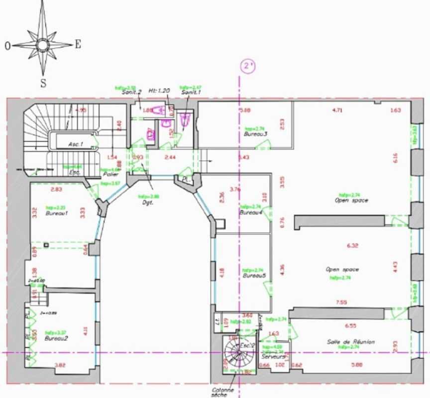 Location bureaux 162 m² non divisibles
