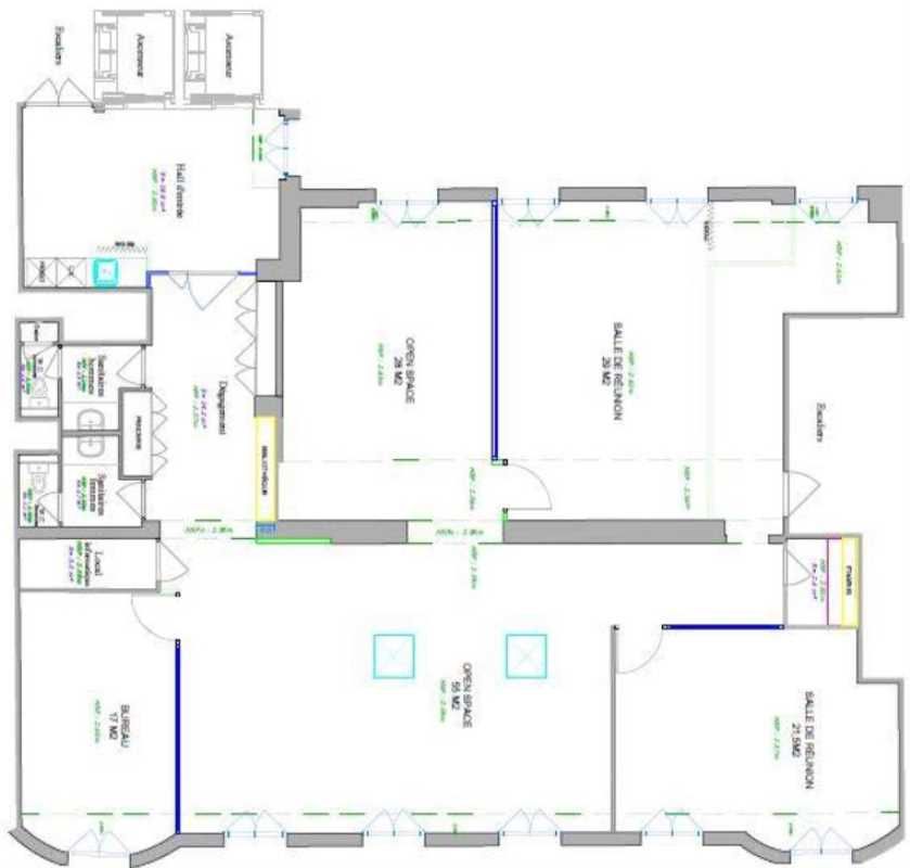 Location bureaux 238 m² non divisibles
