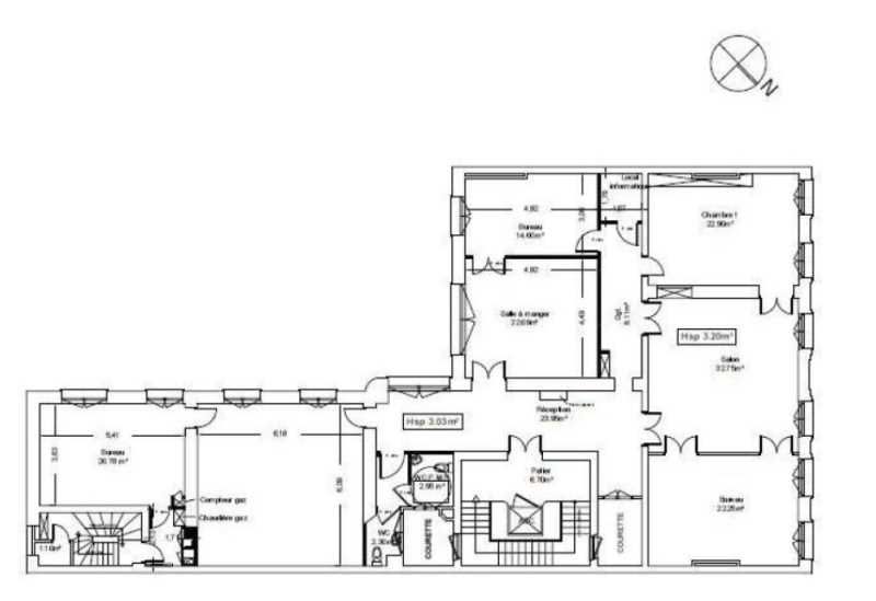 Location bureaux 231 m² non divisibles