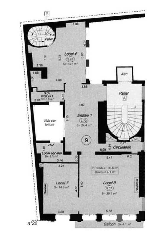 Location bureaux 101 m² non divisibles