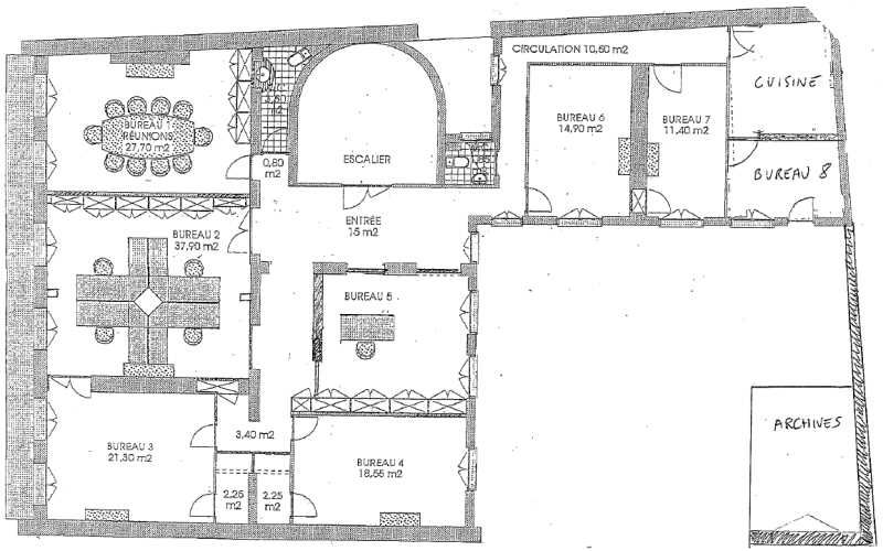 Location bureaux 229 m² non divisibles